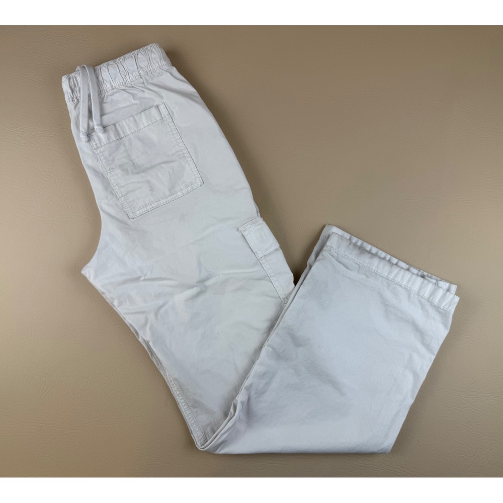 White Cargo Baggy Pants Wide Leg Utility Y2K Hollister XS